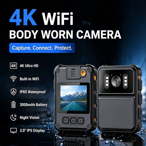 Telecamera body worn wifi - telecamera, 4k